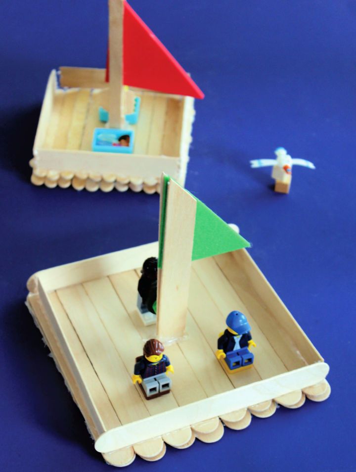 Popsicle Stick Boat Craft for Adults