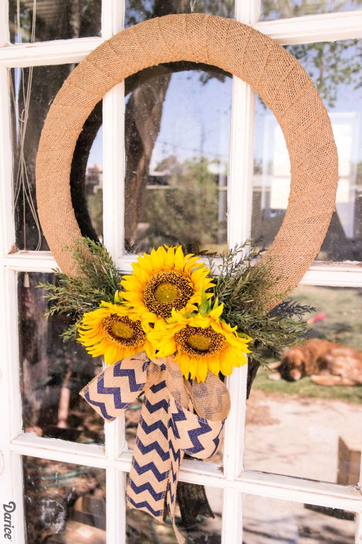 Homemade Sunflower Burlap Wreath