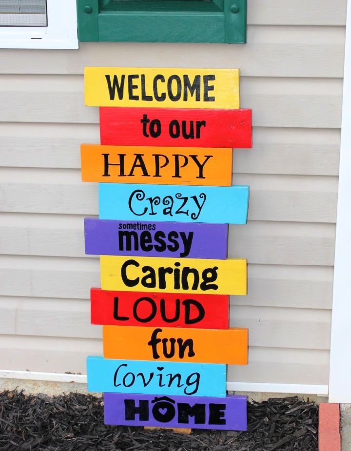 Colorful Pallet Welcome Sign
