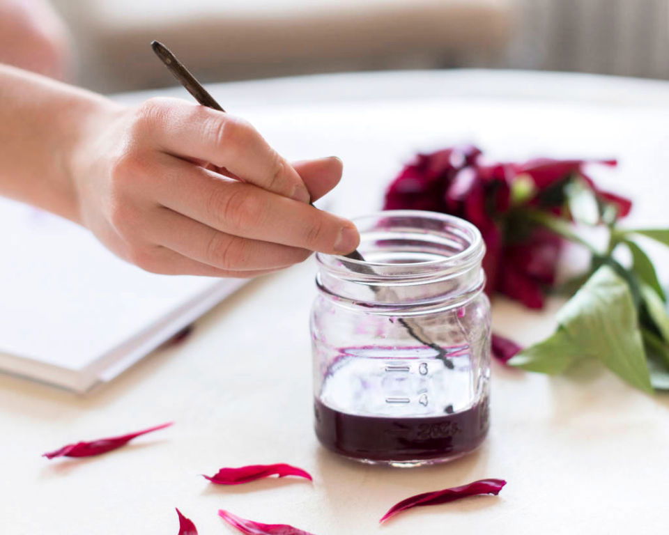 DIY Ink from Flower Petals