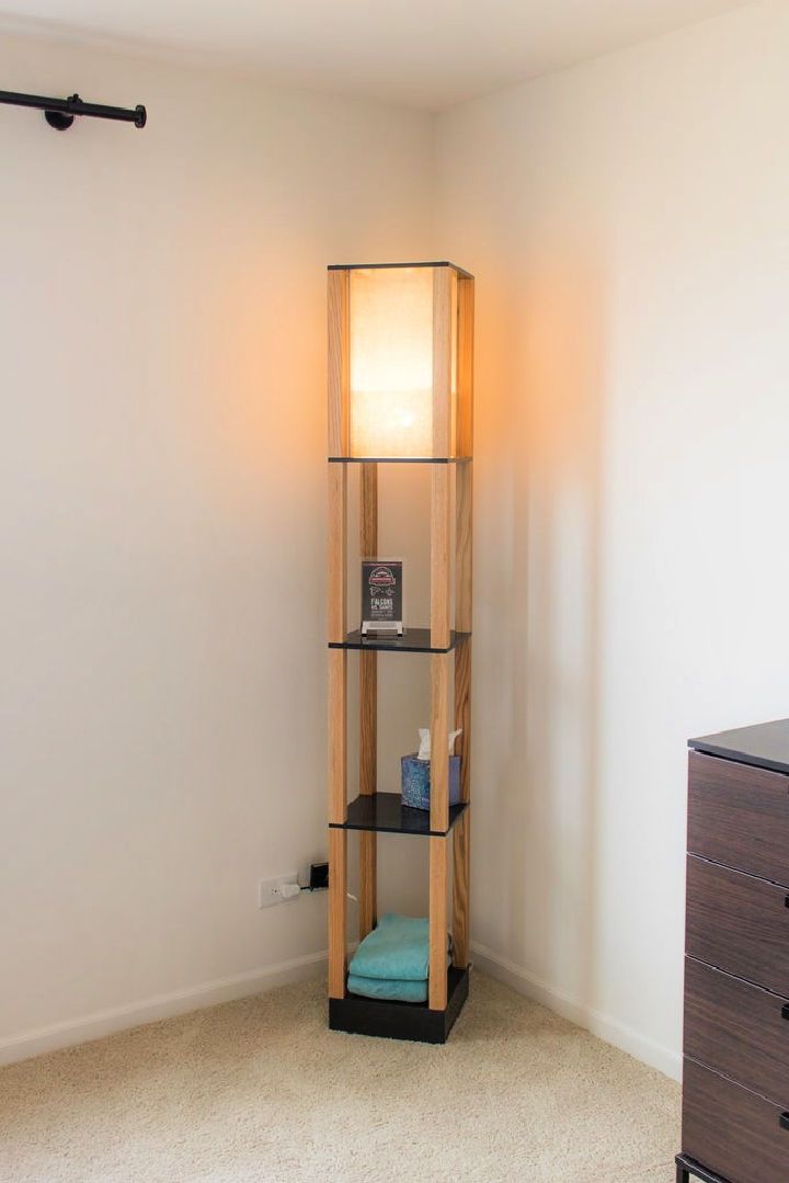 Adorable DIY Shelf Floor Lamp