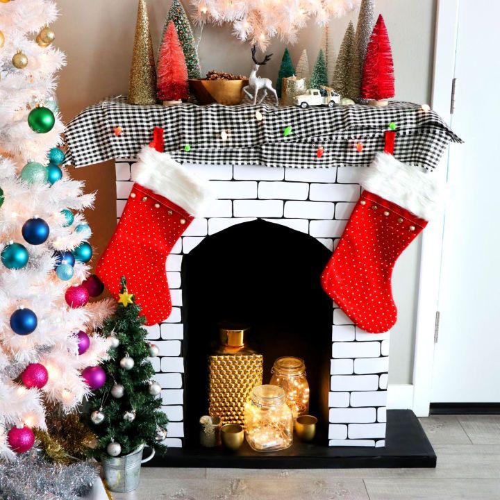 Make a Cardboard Holiday Fireplace