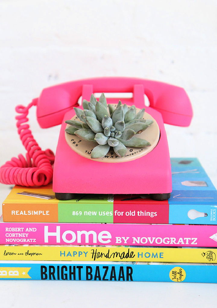 Rotary Phone Succulent Planter