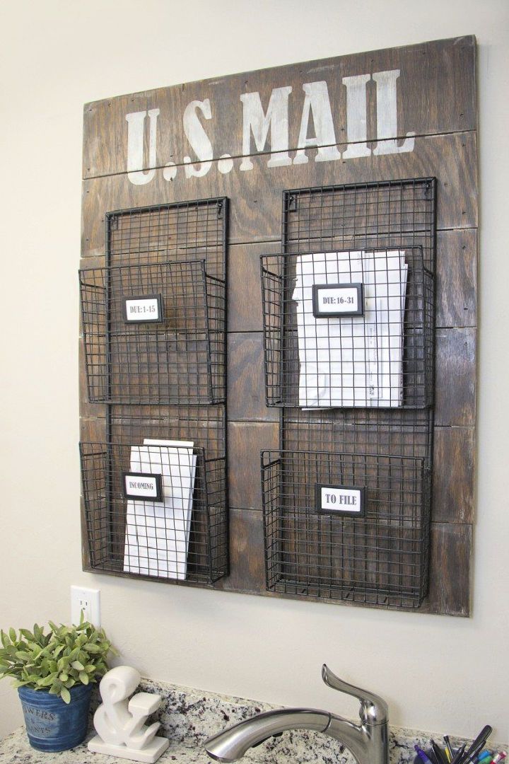 Wall Mounted Mail Organizer for Office