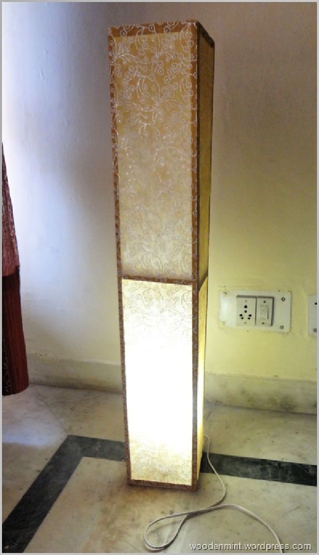 Homemade Wood and Paper Floor Lamp