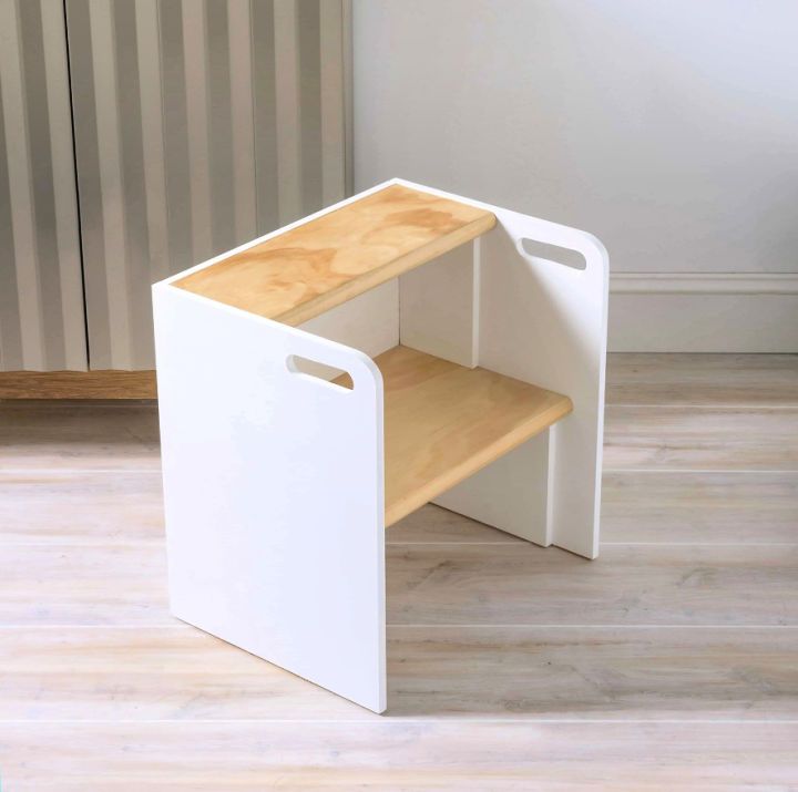 Wooden Step Stool That Doubles as a Chair