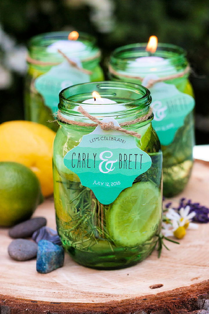 Mason Jar Floating Citronella Candles