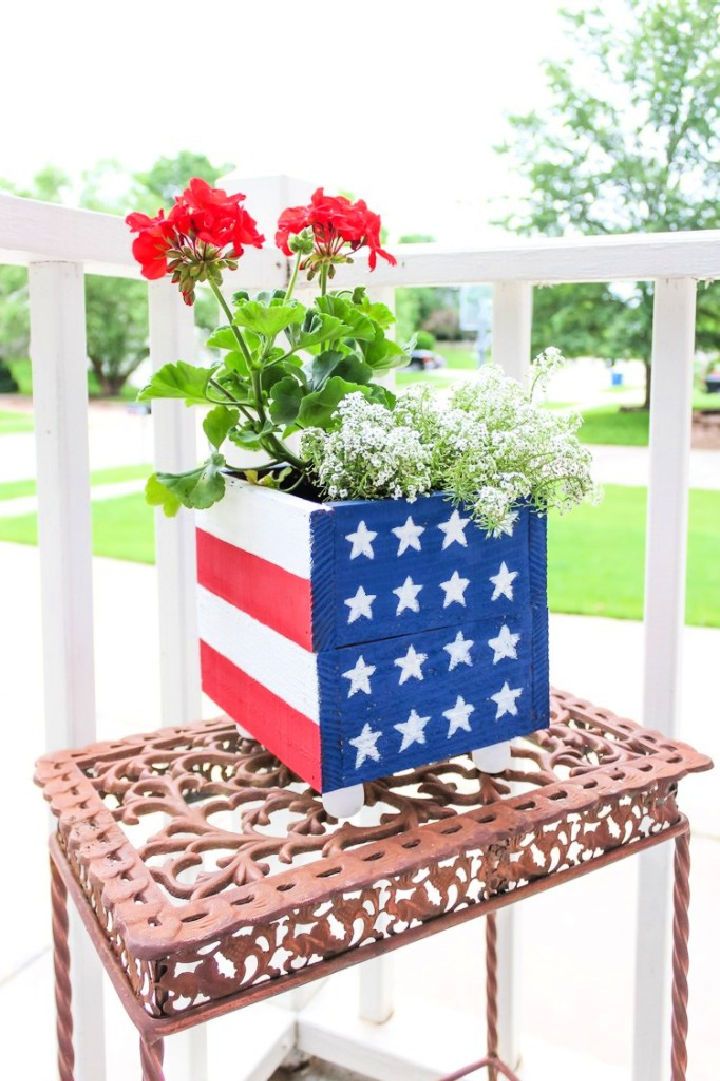 American Flag Planter Box