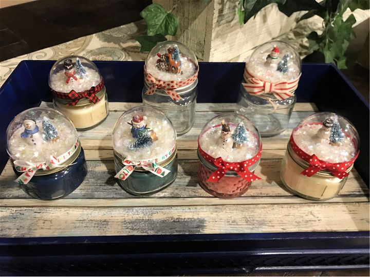 Candle Mason Jar Snow Globe