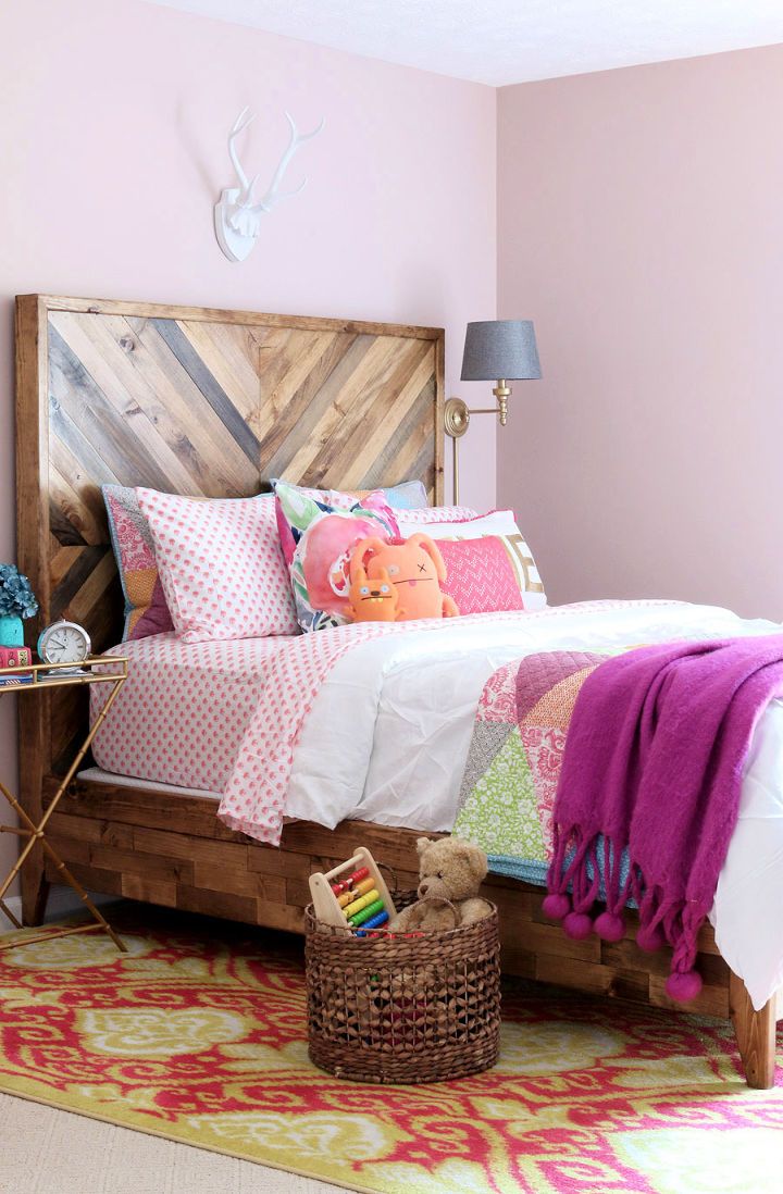Chevron Reclaimed Wood Bed