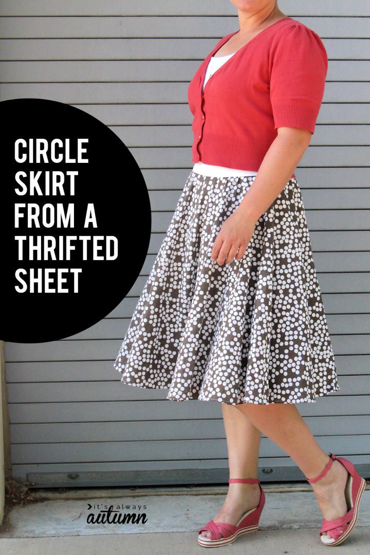 Circle Skirt from a Thrifted Sheet