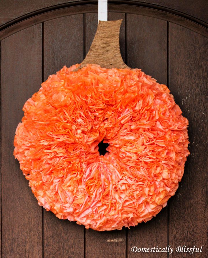 Coffee Filter Pumpkin Wreath