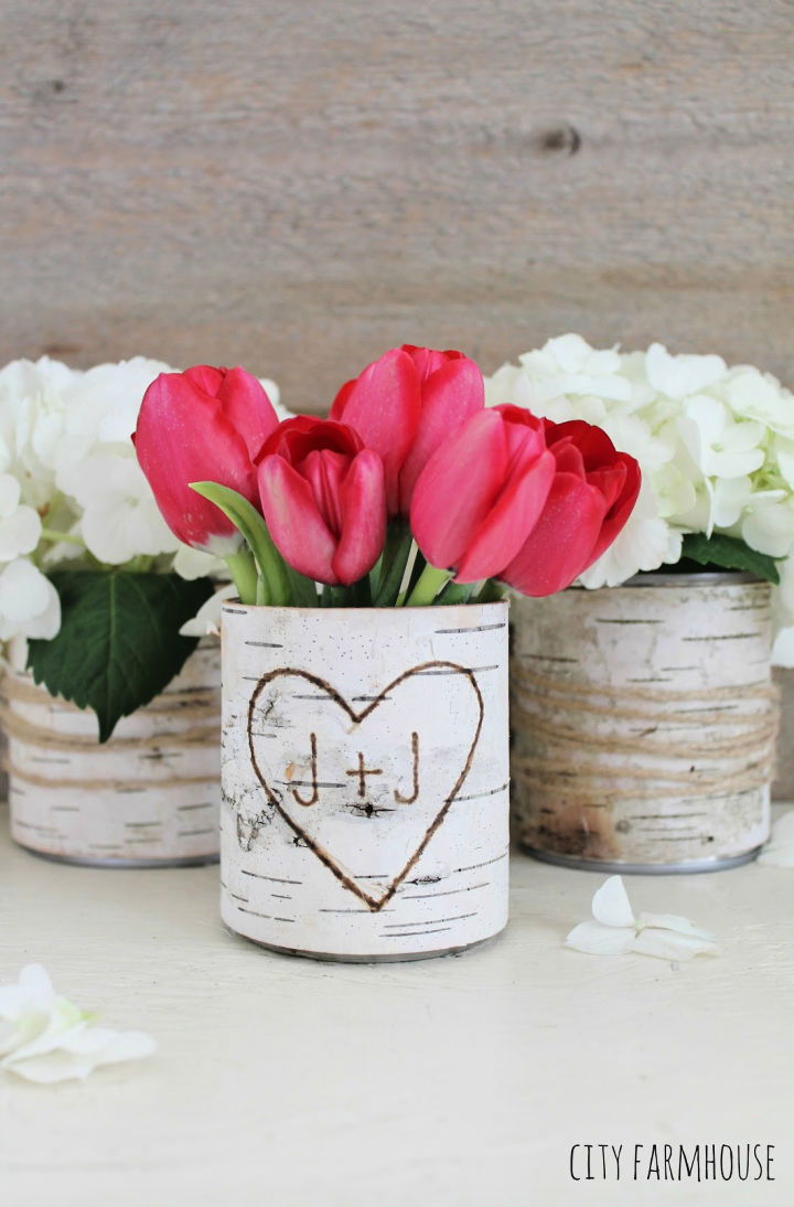 DIY Birch Vases