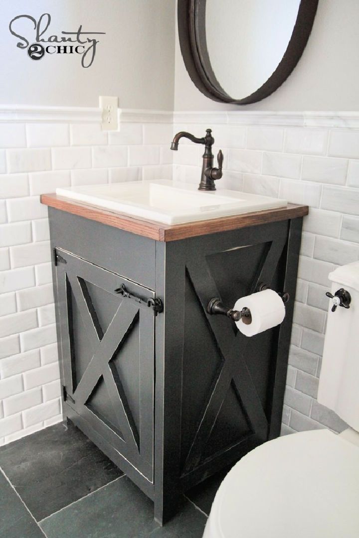 DIY Farmhouse Bathroom Vanity