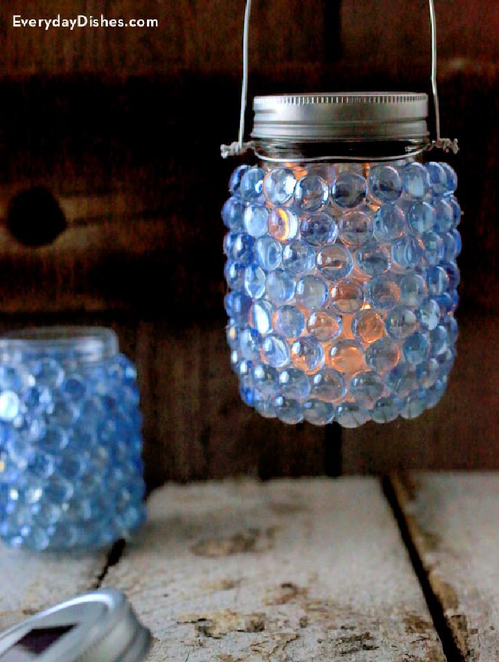 DIY Glass Pebble Lantern