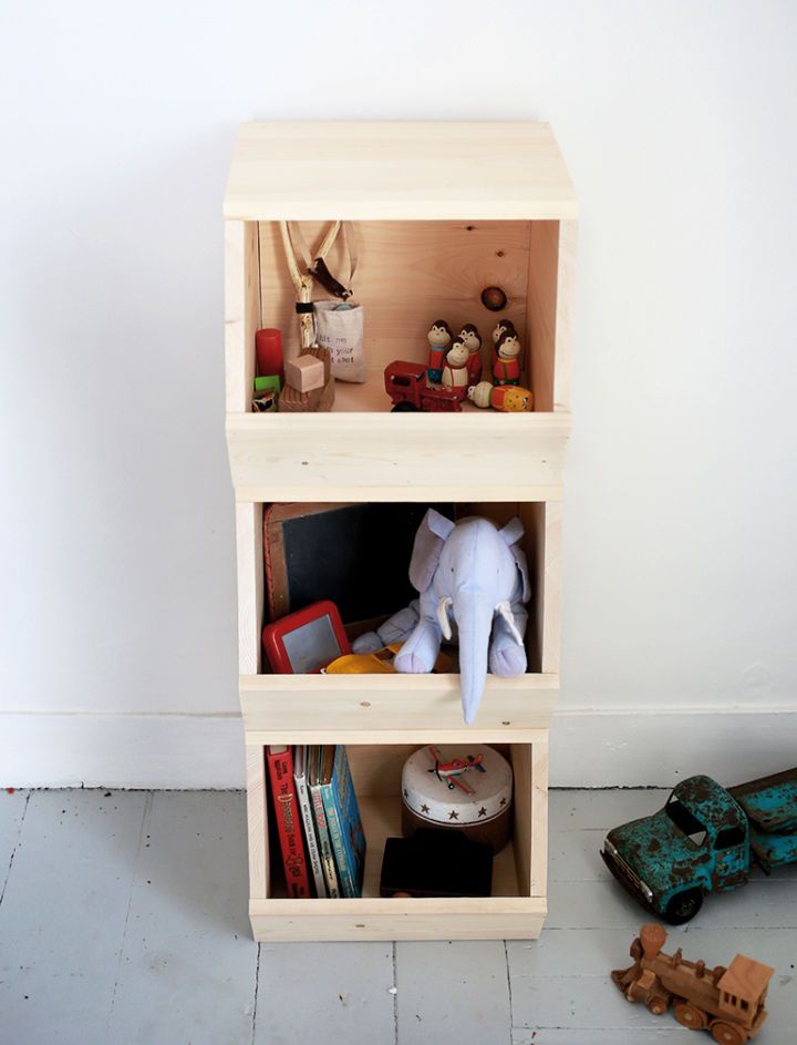 DIY Wooden Toy Bins