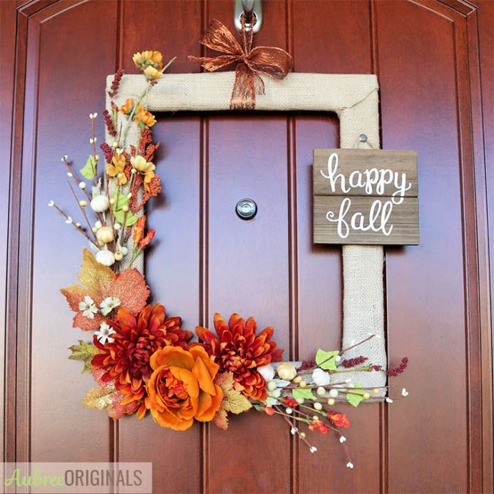 Fall Wreath from a Picture Frame