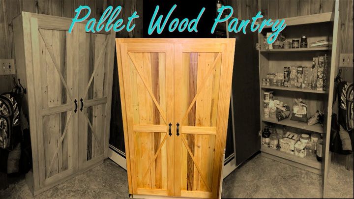 Farmhouse Pantry Cabinet With Pallet Wood Doors