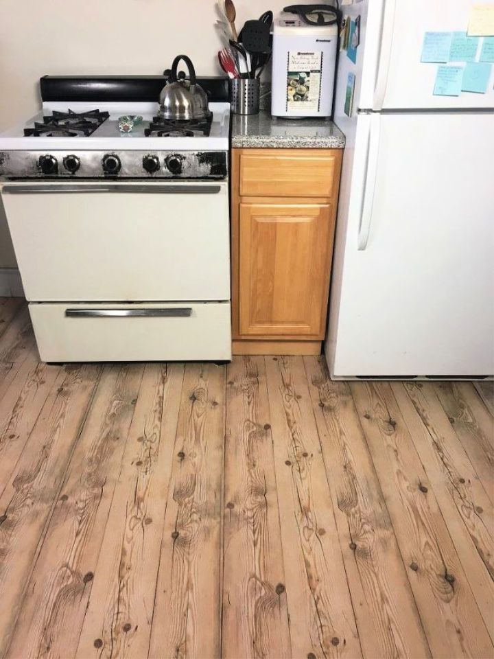 Faux Wood Floors with Contact Paper
