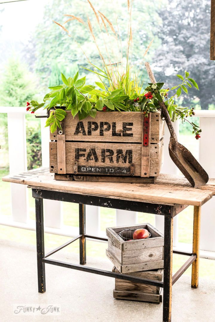 Flower and Apple Farm Crate