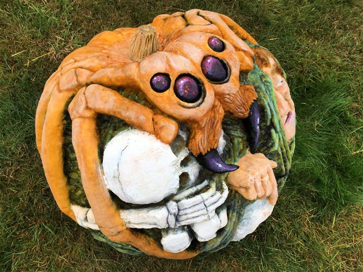 Giant Spider Pumpkin Carving