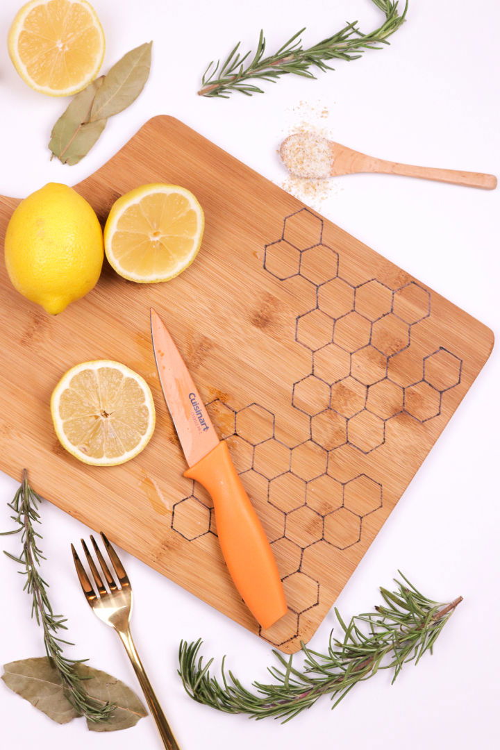 Honeycomb Wood Burned Cutting Board