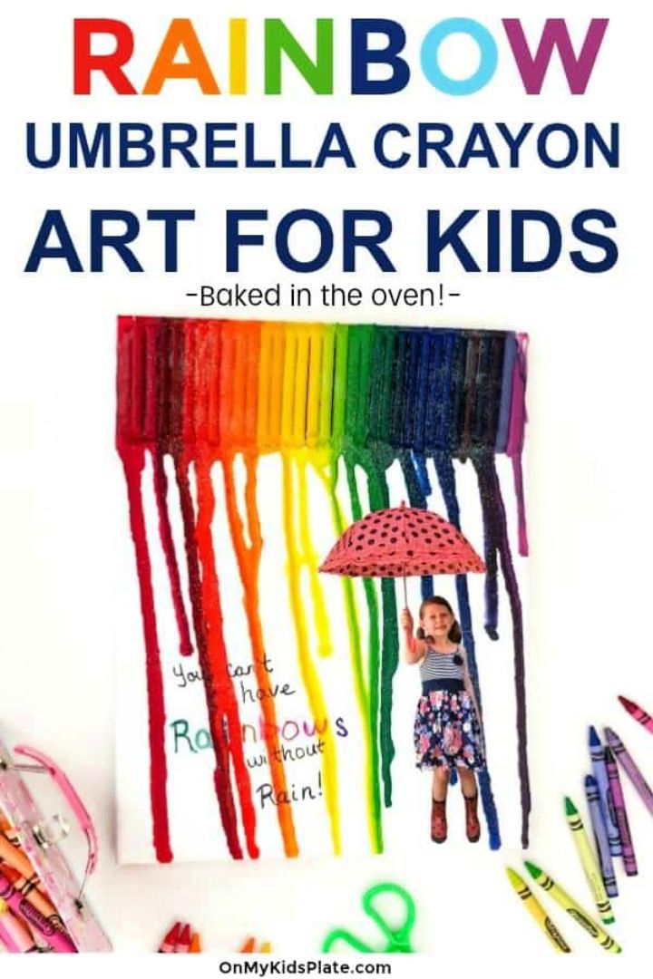 Kids Rainbow Melted Crayon Art