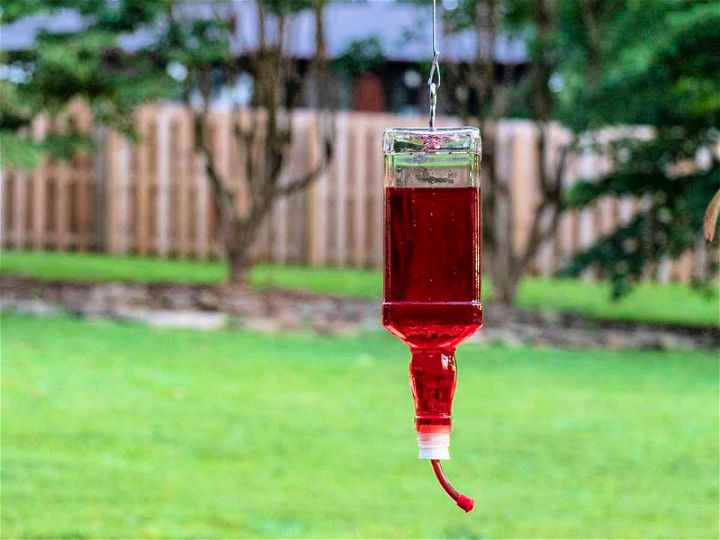 Liquor Bottle Into a Hummingbird Feeder