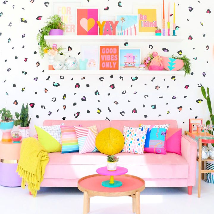 Living Room Leopard Print Wall