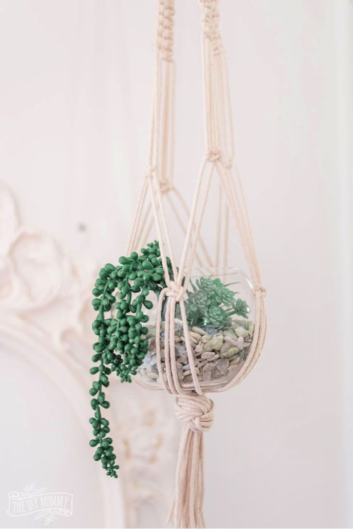 Macrame Plant Hanger with a Thrifted Vase