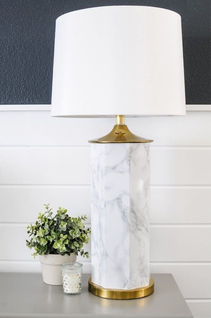 Marble Contact Paper Table Lamp