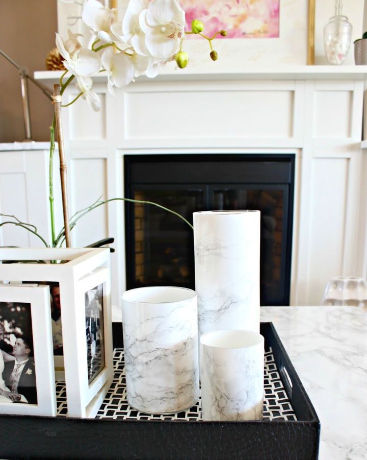 Marble Contact Paper Vase