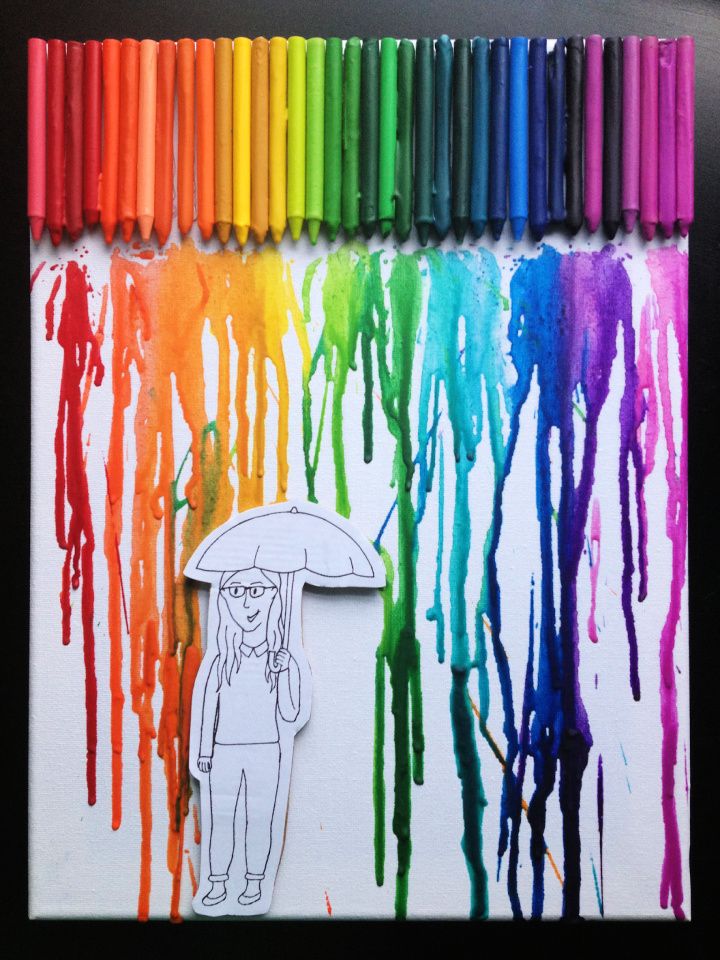 Melted Crayon Rainbow Art
