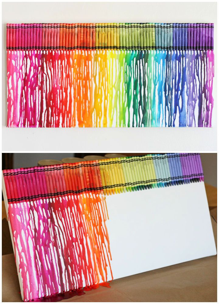 Melted Rainbow Crayon Art 1