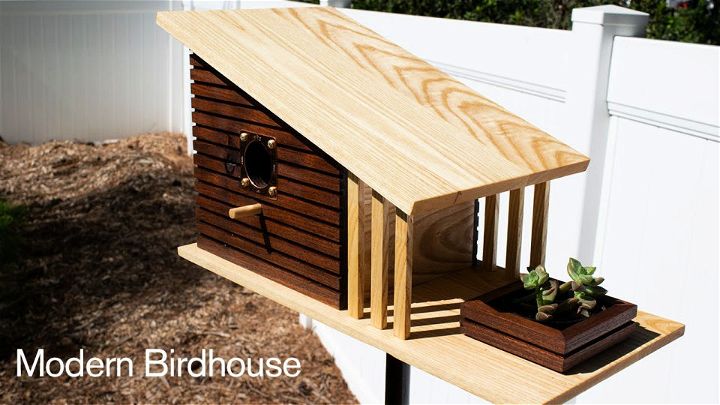 Modern Birdhouse Woodworking Project