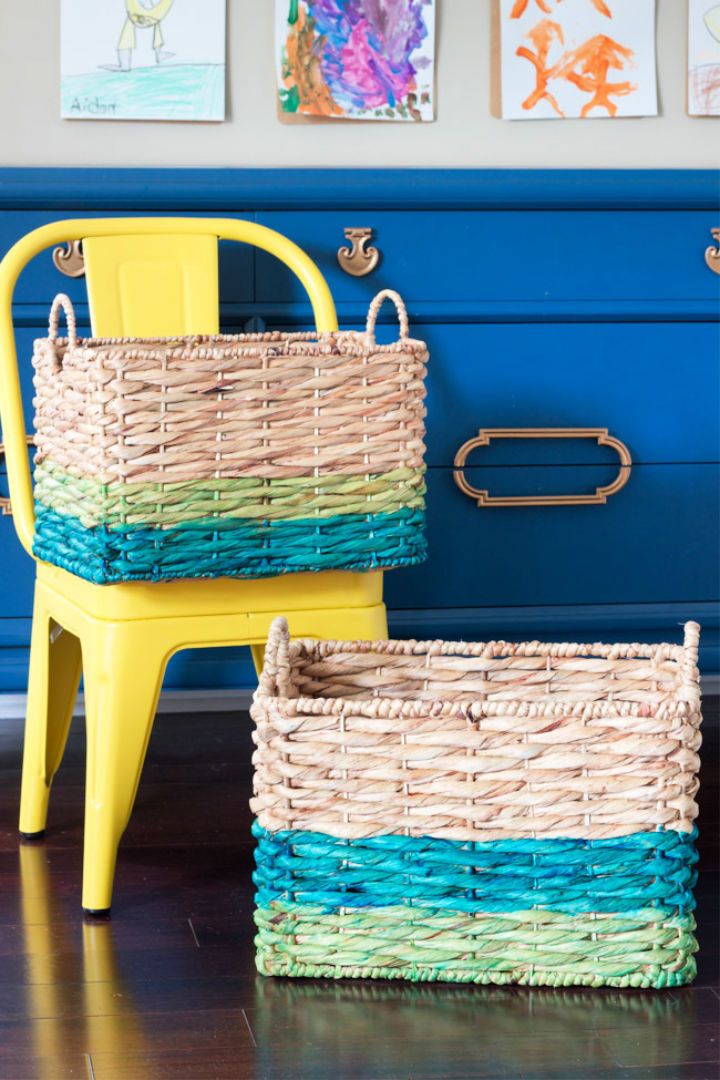 Ombre Dyed Toy Storage Baskets