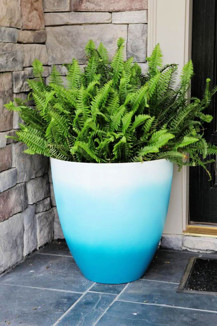 Ombre Painted Plant Pot