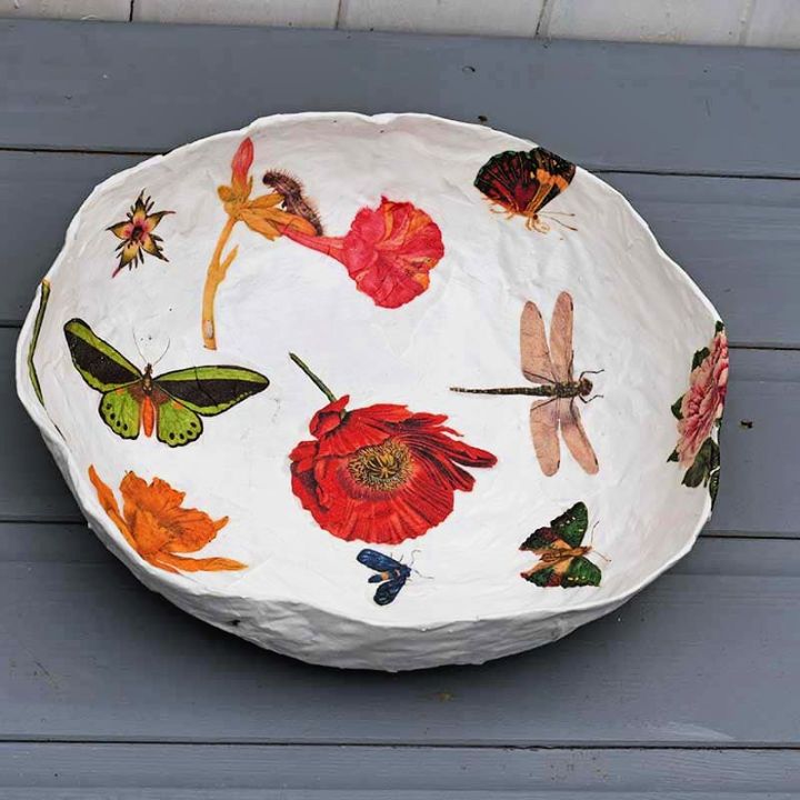 Paper Mache Bowl with Decoupage