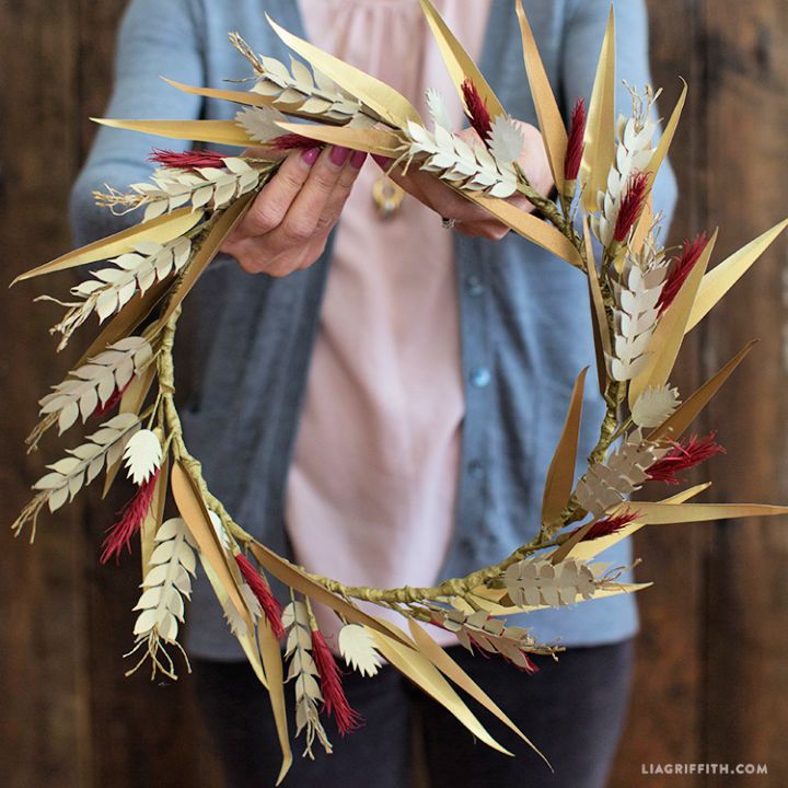 Paper Wheat Fall Wreath