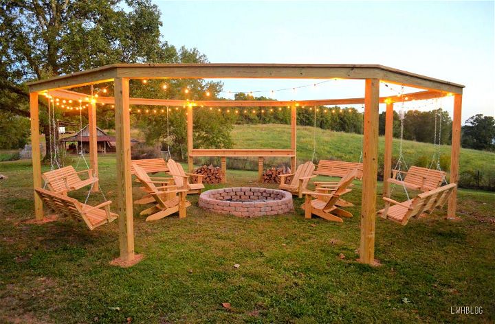 Pergola and Firepit with Swings