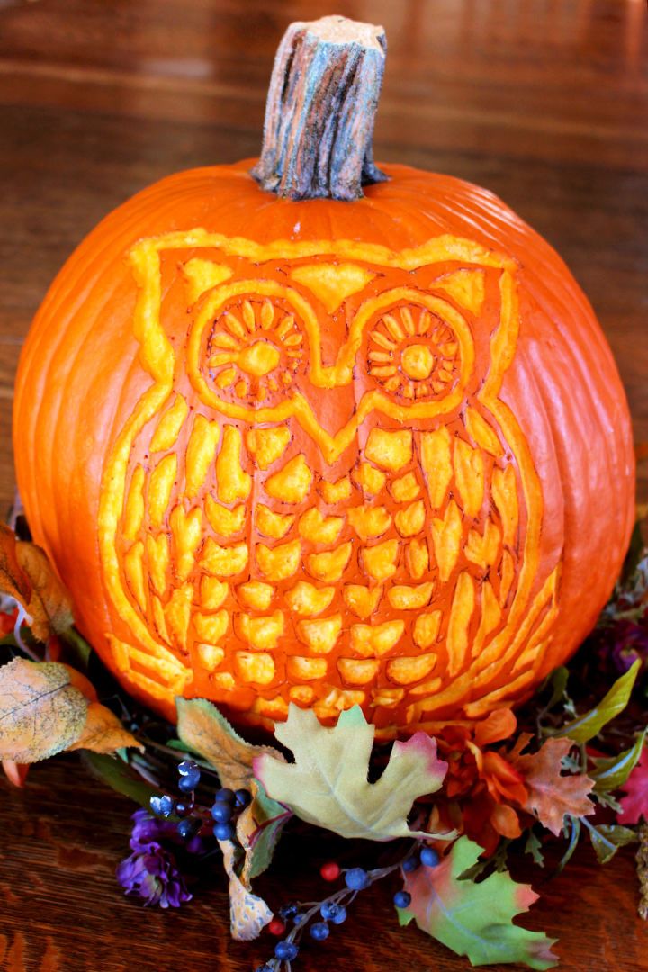 Pumpkin Carving Woodland Owl