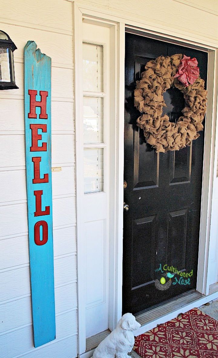 Reclaimed Wood Hello Sign