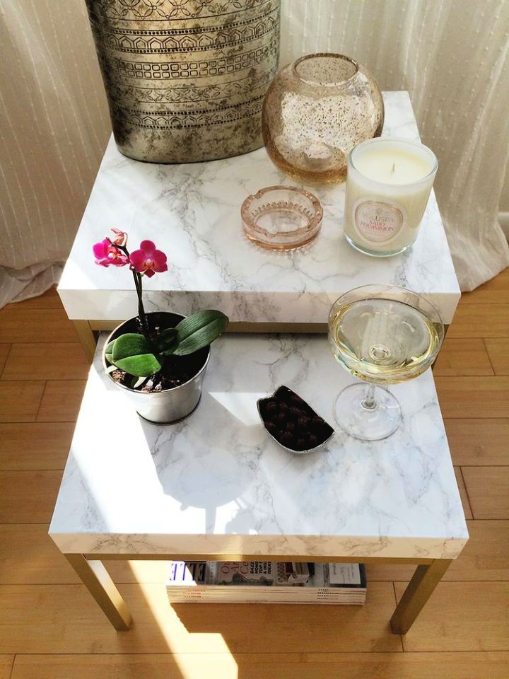 Table Makeover with Contact Paper
