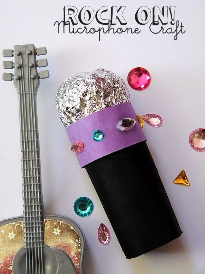 Toilet Paper Roll Sparkly Microphone