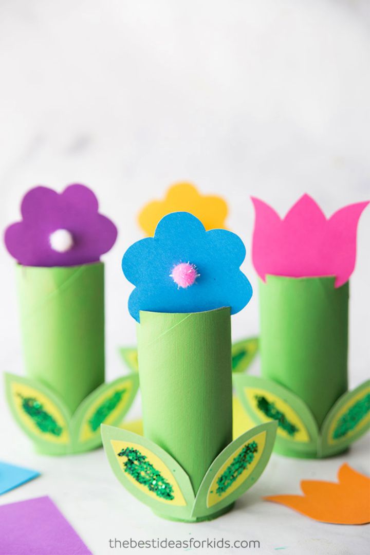 Toilet Paper Roll Spring Flowers
