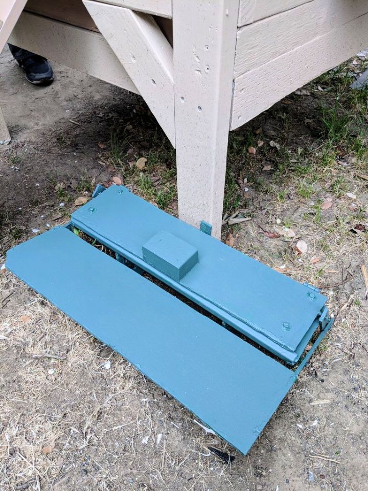 Upcycled Gutter Plywood Chicken Feeder