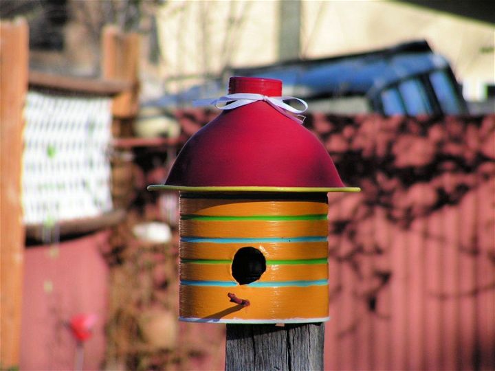 Whimsical Coffee Can Birdhouse