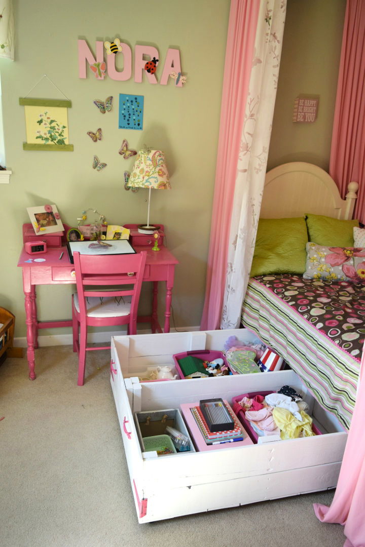 Wood Pallet Under Bed Toy Storage