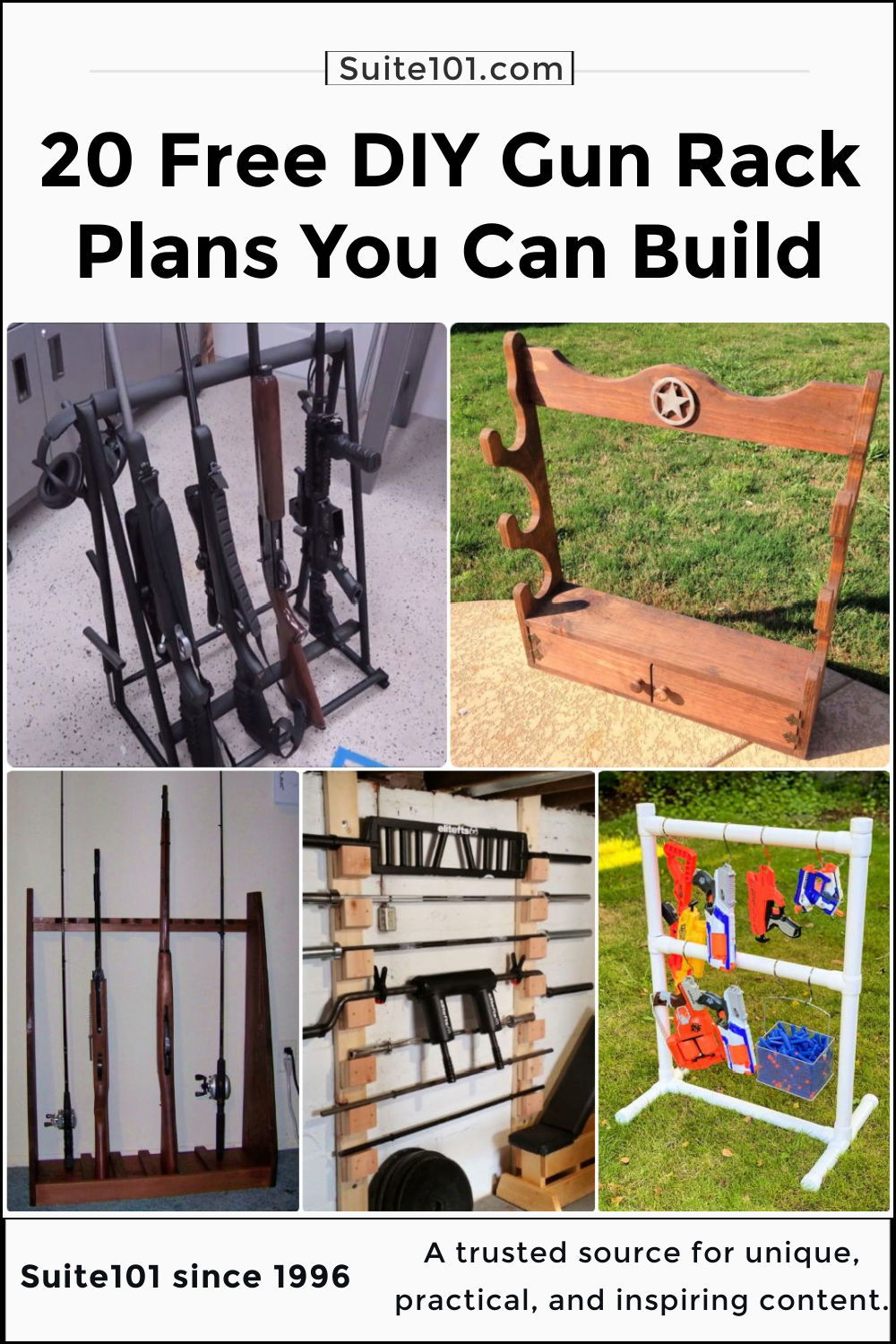 20 Homemade DIY Gun Rack Plans - Suite 101