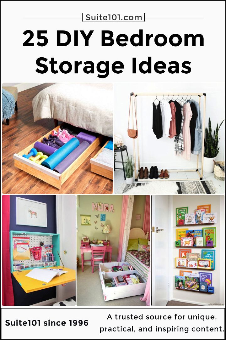 25 DIY Bedroom Storage Ideas to Keep Your Small Space Organized